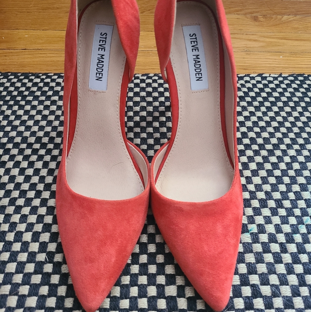 Red leather heels